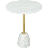 Cynthia Side Table White & Gold - LOOMLAN - Zuo Modern - Side Tables