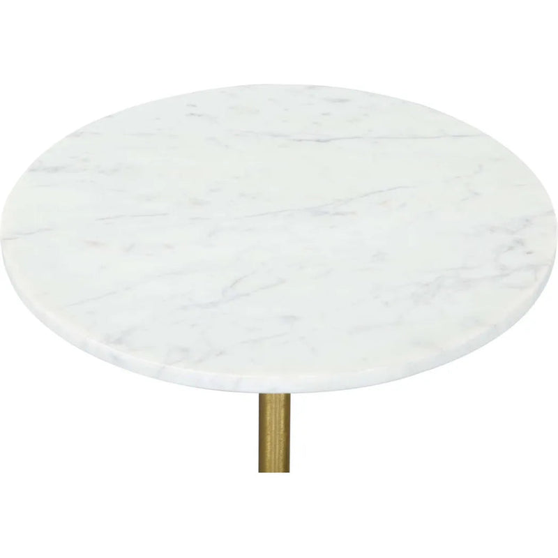 Cynthia Side Table White & Gold - LOOMLAN - Zuo Modern - Side Tables