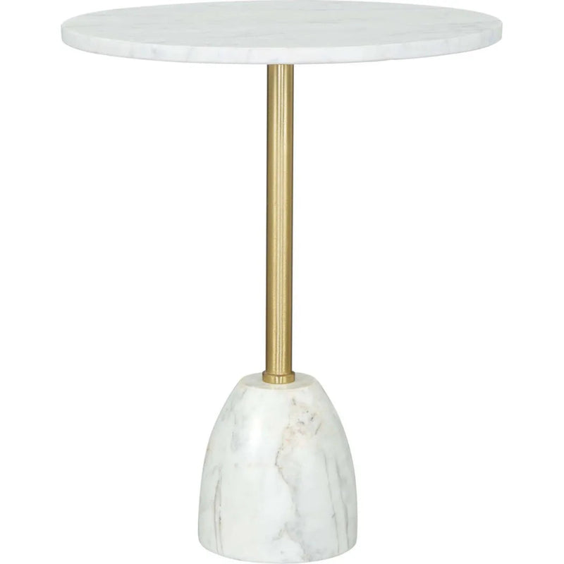 Cynthia Side Table White & Gold - LOOMLAN - Zuo Modern - Side Tables