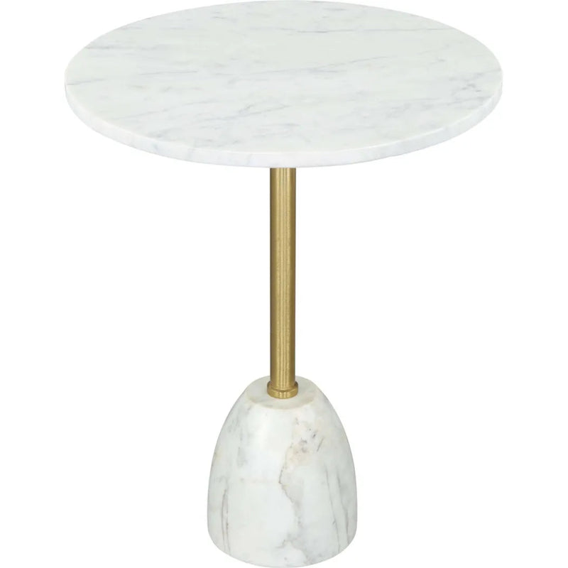 Cynthia Side Table White & Gold - LOOMLAN - Zuo Modern - Side Tables