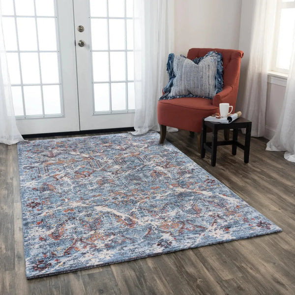 Cyri Geometric Blue/ Beige Large Area Rugs - LOOMLAN - LOOMLAN - Area Rugs