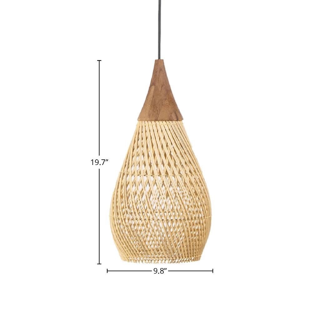 D - Bodhi Horn Rattan Framed Stylish Pendant - LOOMLAN - LH Imports - Pendants