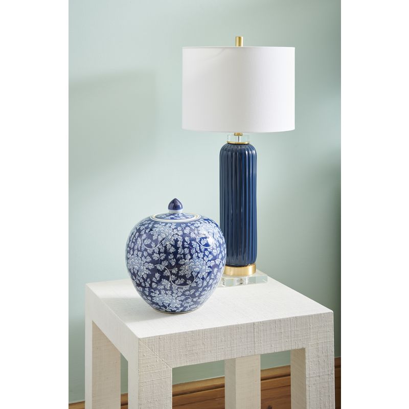 Samuel Glazed Fluted Ceramic Table Lamp