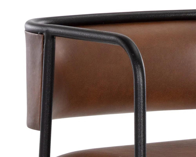 Brenan Leather Upholstered Effortlessly Elegant Barstool