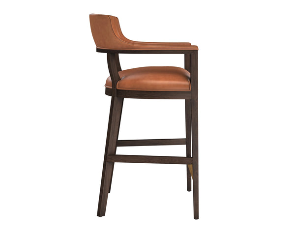 Brylea Leather Upholstered Modern Barstool