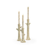 Faux Bois Nature-Inspired Patio Candleholder (Set of 3)