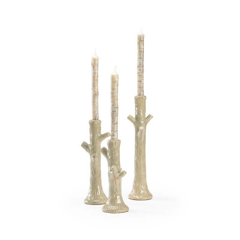 Faux Bois Nature-Inspired Patio Candleholder (Set of 3)