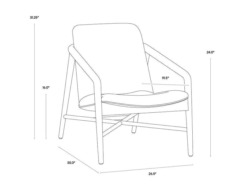 Cinelli Leather Upholstered Lounge Chair