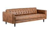 Donnie Leather Upholstered Classic Sofa