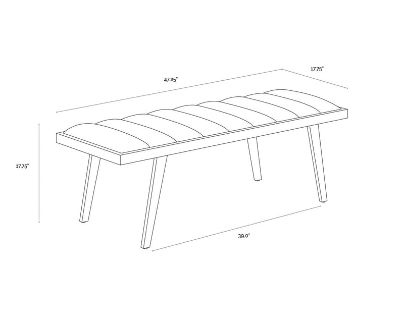 Farley Leather Upholstered Charming Backless Bench