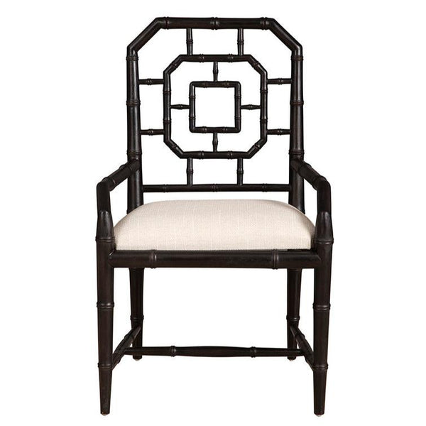 Lahara Linen Upholstered Black Armchair