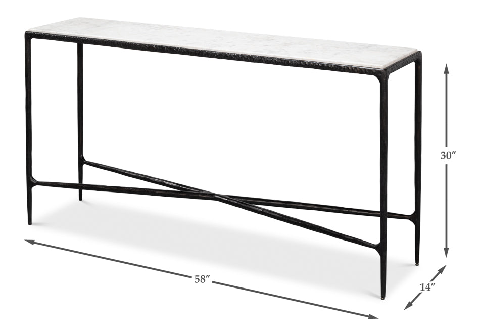 Dakor Marble Top Rectangular Console Table - LOOMLAN - Sarreid - Console Tables