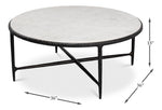 Dakor Marble Top Round Coffee Table - LOOMLAN - Sarreid - Coffee Tables