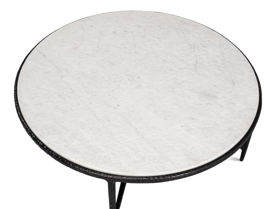 Dakor Marble Top Round Coffee Table - LOOMLAN - Sarreid - Coffee Tables