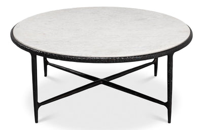 Dakor Marble Top Round Coffee Table - LOOMLAN - Sarreid - Coffee Tables