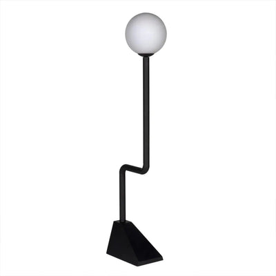 Dallas Steel and Frosted Globe Floor Lamp - LOOMLAN - Noir - Floor Lamps