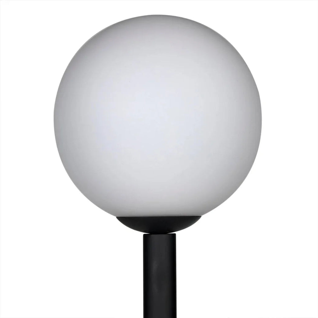 Dallas Steel and Frosted Globe Floor Lamp - LOOMLAN - Noir - Floor Lamps