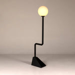 Dallas Steel and Frosted Globe Floor Lamp - LOOMLAN - Noir - Floor Lamps