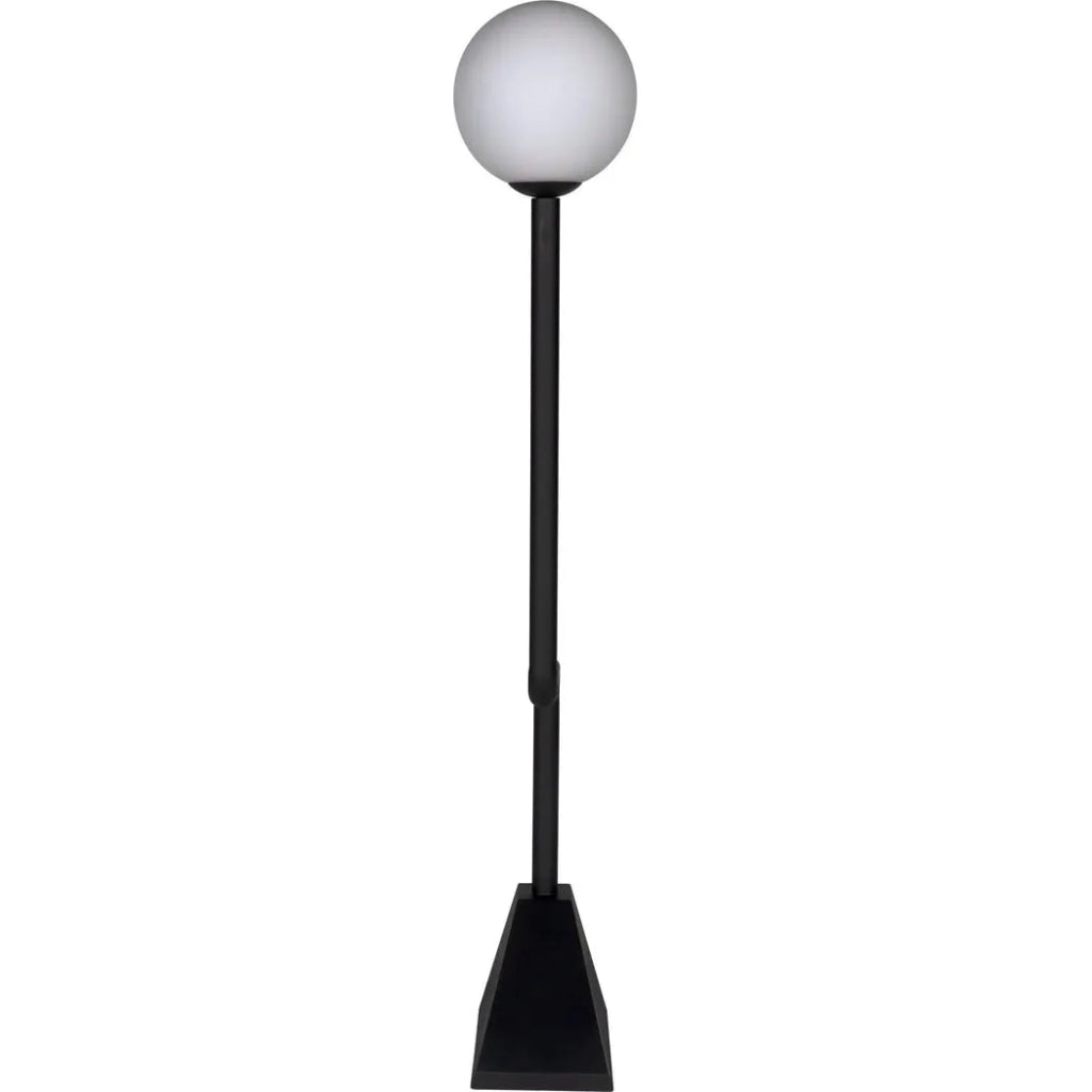 Dallas Steel and Frosted Globe Floor Lamp - LOOMLAN - Noir - Floor Lamps