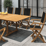 Dalton Teak Patio Family Dining Set 9PC - LOOMLAN - HiTeak - Outdoor Dining Sets