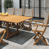 Dalton Teak Patio Family Dining Set 9PC - LOOMLAN - HiTeak - Outdoor Dining Sets