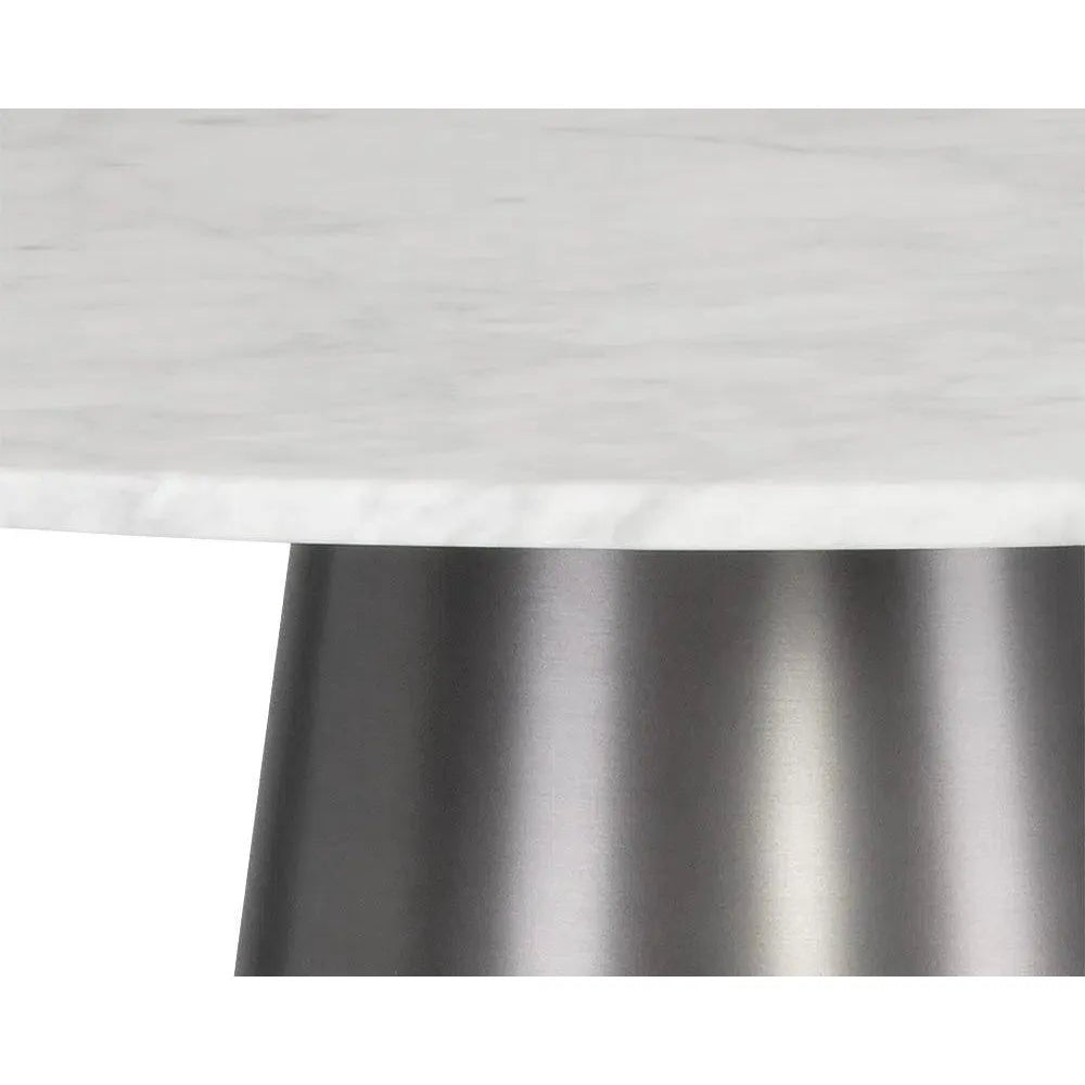 Damon Marble Top Steel Round Bar Table - LOOMLAN - SUNPAN - Bar Tables