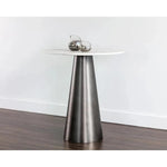 Damon Marble Top Steel Round Bar Table - LOOMLAN - SUNPAN - Bar Tables