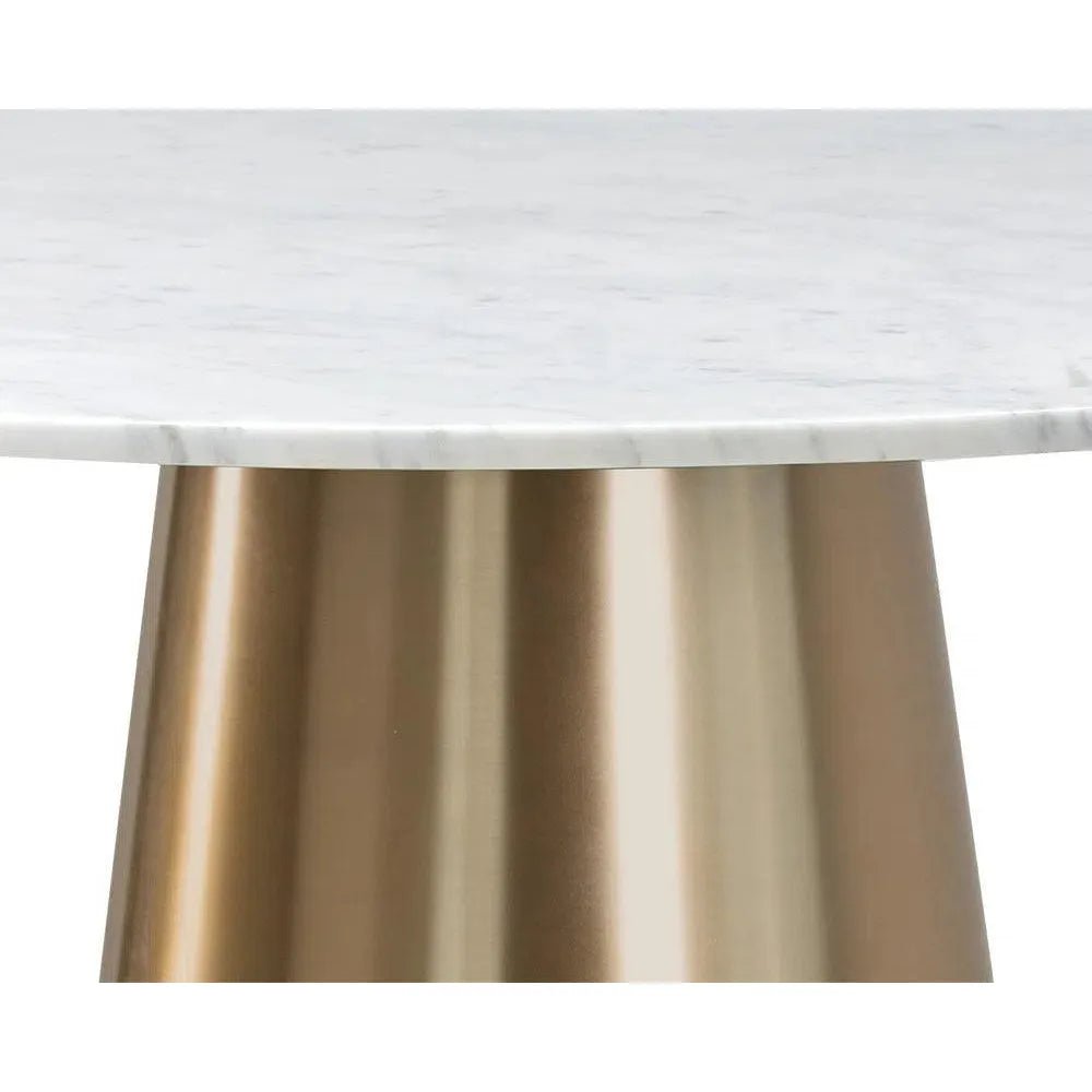 Damon Marble Top Steel Round Bar Table - LOOMLAN - SUNPAN - Bar Tables