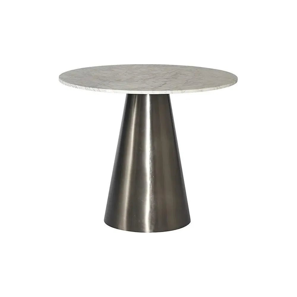 Damon Marble Top Steel Round Bistro Table - LOOMLAN - SUNPAN - Dining Tables