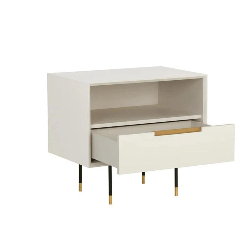 Danbury Wooden Steel Nightstand - LOOMLAN - SUNPAN - Nightstands