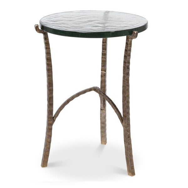 Dandy Iron Framed Round Side Table - LOOMLAN - Sarreid - Side Tables