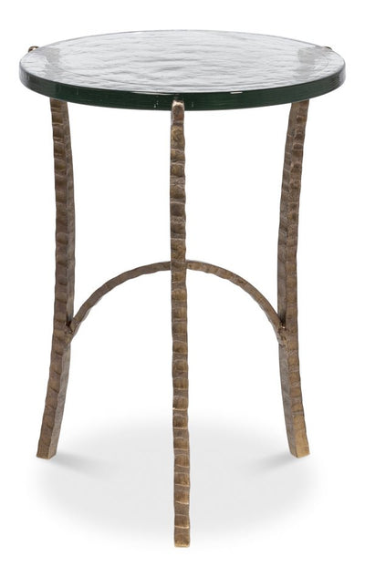 Dandy Iron Framed Round Side Table - LOOMLAN - Sarreid - Side Tables