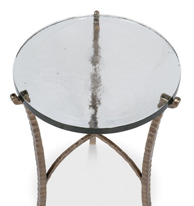 Dandy Iron Framed Round Side Table - LOOMLAN - Sarreid - Side Tables