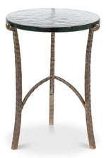 Dandy Iron Framed Round Side Table - LOOMLAN - Sarreid - Side Tables