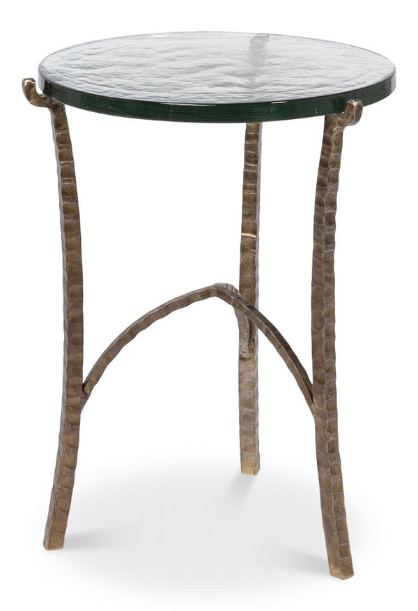 Dandy Iron Framed Round Side Table - LOOMLAN - Sarreid - Side Tables