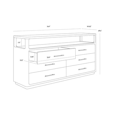 Danette Solid Wood Dresser - LOOMLAN - SUNPAN - Dressers