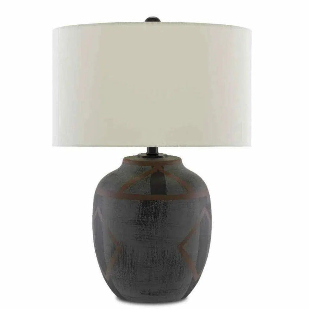 Dark Blue Matte Black Juste Table Lamp - LOOMLAN - Currey & Co - Table Lamps