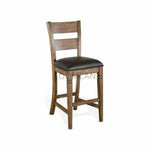 Dark Brown Ladder Back Barstool Cushion Seat - LOOMLAN - Sunny D - Bar Stools