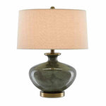 Dark Gray Moss Green Antique Brass Greenlea Table Lamp - LOOMLAN - Currey & Co - Table Lamps