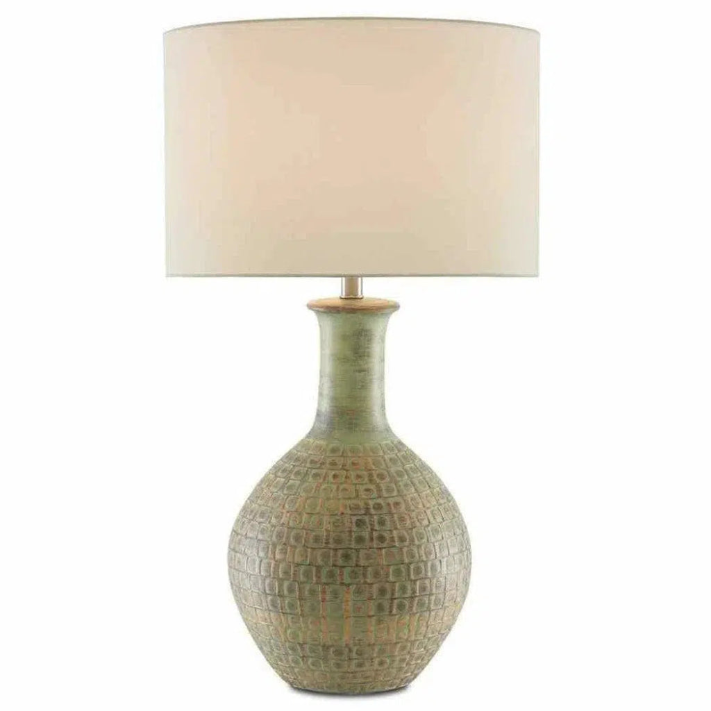 Dark Moss Green Gold Loro Table Lamp - LOOMLAN - Currey & Co - Table Lamps