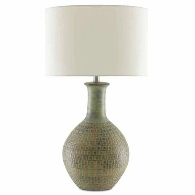 Dark Moss Green Gold Loro Table Lamp - LOOMLAN - Currey & Co - Table Lamps