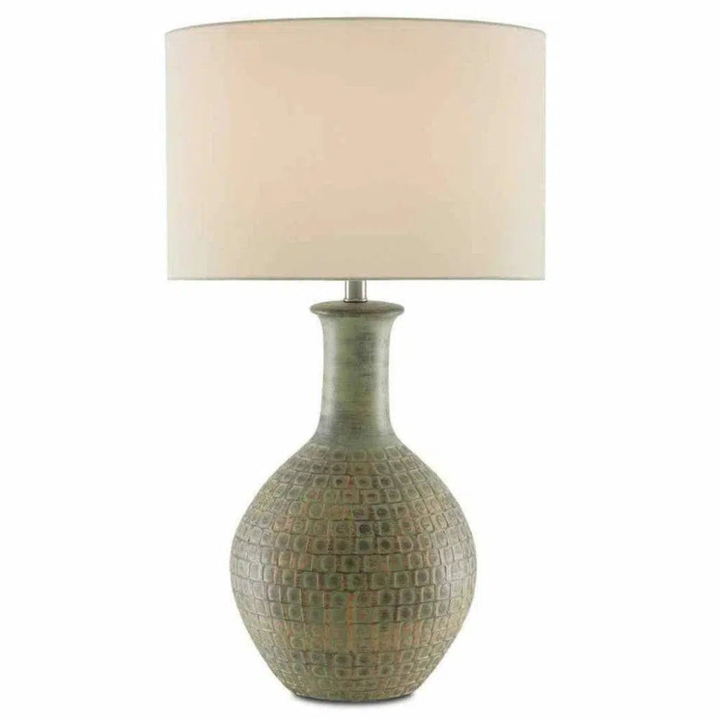 Dark Moss Green Gold Loro Table Lamp - LOOMLAN - Currey & Co - Table Lamps