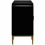 Dark Sapphire Black Antique Brass Kallista Credenza - LOOMLAN - Currey & Co - Sideboards