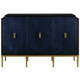 Dark Sapphire Black Antique Brass Kallista Credenza - LOOMLAN - Currey & Co - Sideboards