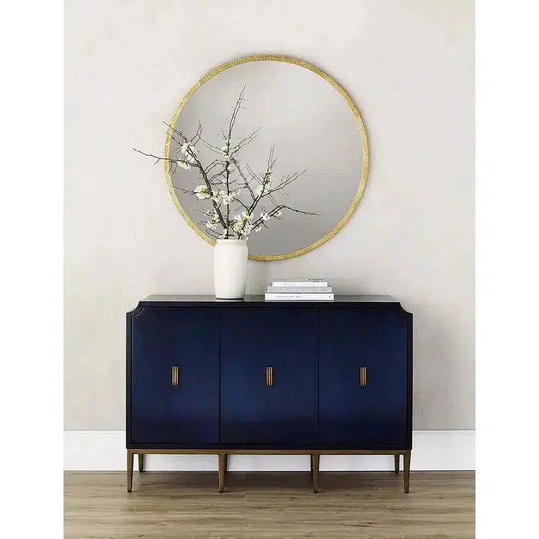 Dark Sapphire Black Antique Brass Kallista Credenza - LOOMLAN - Currey & Co - Sideboards