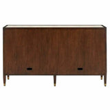 Dark Walnut Brass Evie Shagreen Credenza - LOOMLAN - Currey & Co - Sideboards