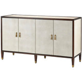Dark Walnut Brass Evie Shagreen Credenza - LOOMLAN - Currey & Co - Sideboards