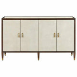 Dark Walnut Brass Evie Shagreen Credenza - LOOMLAN - Currey & Co - Sideboards