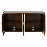 Dark Walnut Brass Evie Shagreen Credenza - LOOMLAN - Currey & Co - Sideboards
