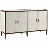 Dark Walnut Brass Evie Shagreen Credenza - LOOMLAN - Currey & Co - Sideboards